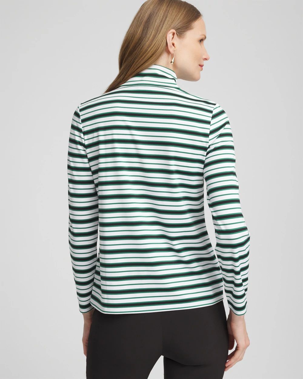 Zenergy® UPF Striped Mock Neck Golf Top | Chico's